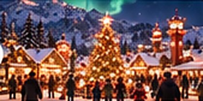Le grand sapin et les chalets de la place