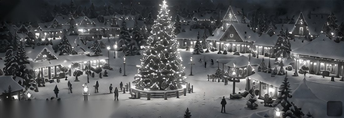 La place du Sapin en direct : le grand sapin illuminé et les visiteurs dans la neige